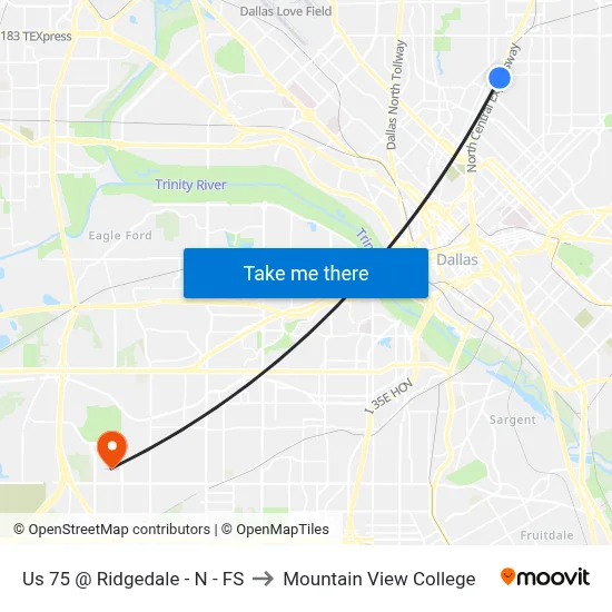 Us 75 @ Ridgedale - N - FS to Mountain View College map