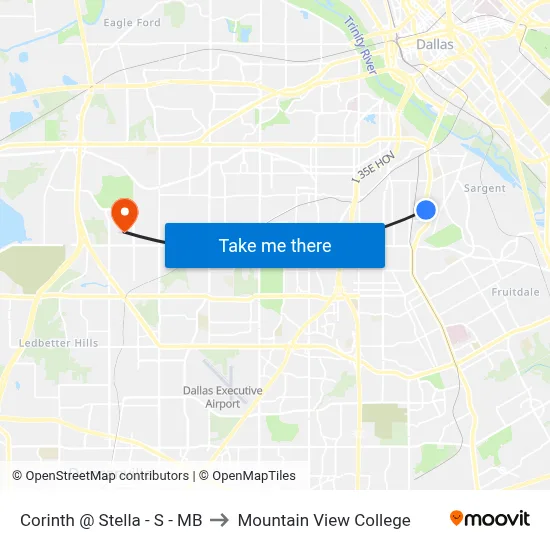 Corinth @ Stella - S - MB to Mountain View College map
