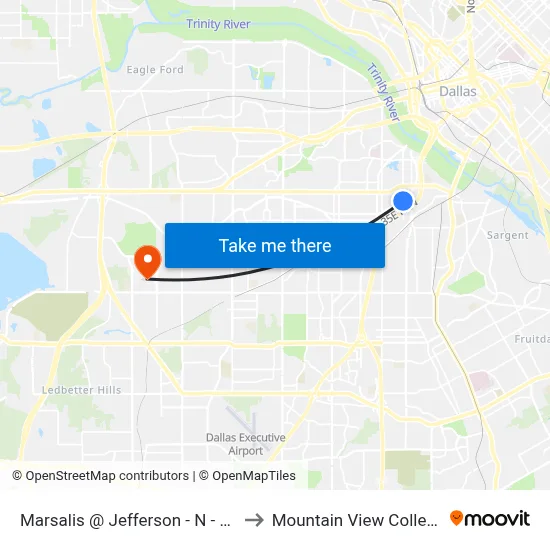 Marsalis @ Jefferson - N - Ns to Mountain View College map