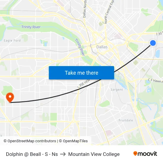 Dolphin @ Beall - S - Ns to Mountain View College map