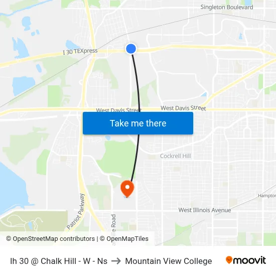 Ih 30 @ Chalk Hill - W - Ns to Mountain View College map