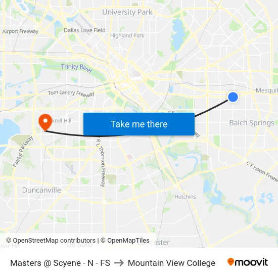 Masters @ Scyene - N - FS to Mountain View College map