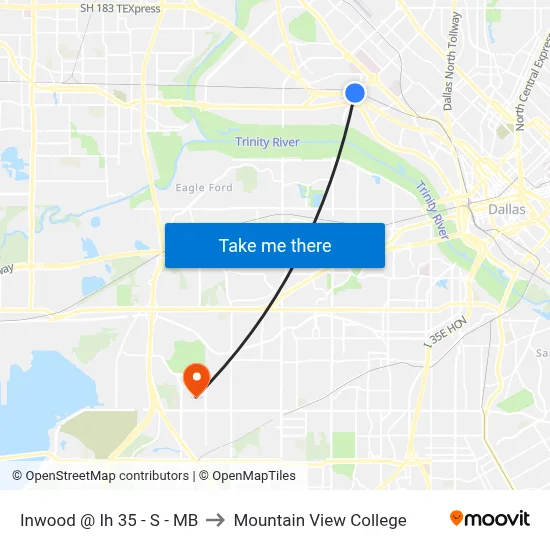 Inwood @ Ih 35 - S - MB to Mountain View College map