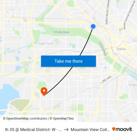 Ih 35 @ Medical District- W - Mb1 to Mountain View College map