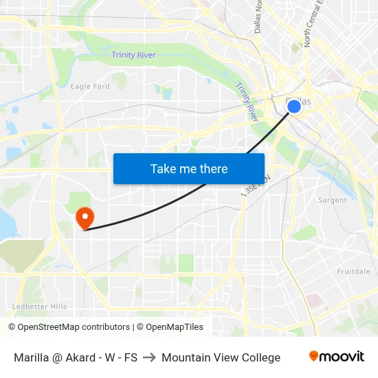 Marilla @ Akard - W - FS to Mountain View College map