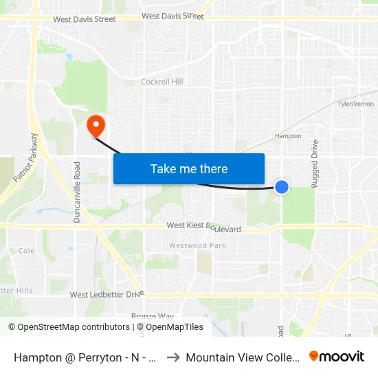 Hampton @ Perryton - N - Ns to Mountain View College map