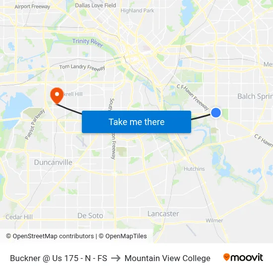 Buckner @ Us 175 - N - FS to Mountain View College map