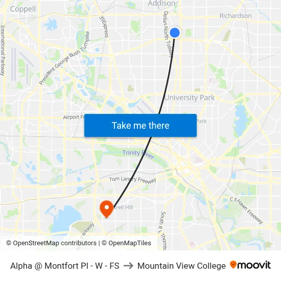 Alpha @ Montfort Pl - W - FS to Mountain View College map