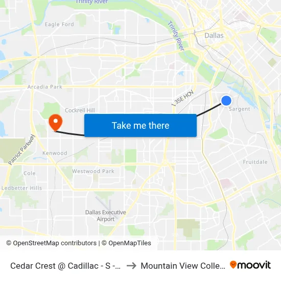 Cedar Crest @ Cadillac - S - FS to Mountain View College map