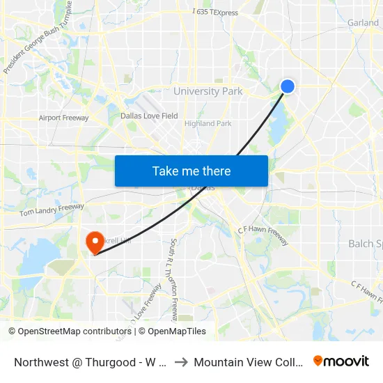 Northwest @ Thurgood - W - FS to Mountain View College map
