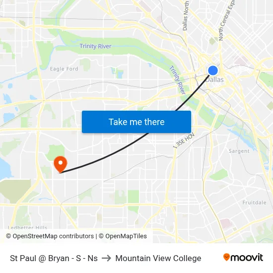 St Paul @ Bryan - S - Ns to Mountain View College map