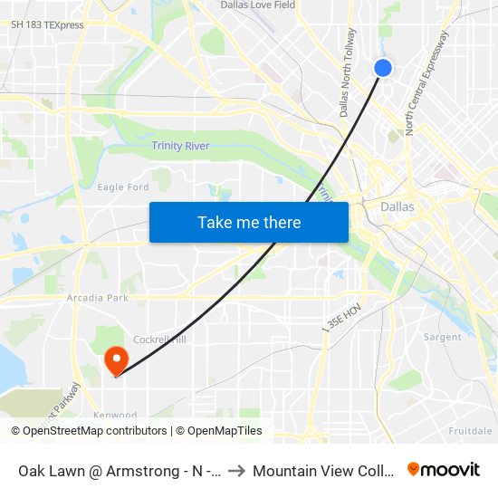 Oak Lawn @ Armstrong - N - Ns to Mountain View College map