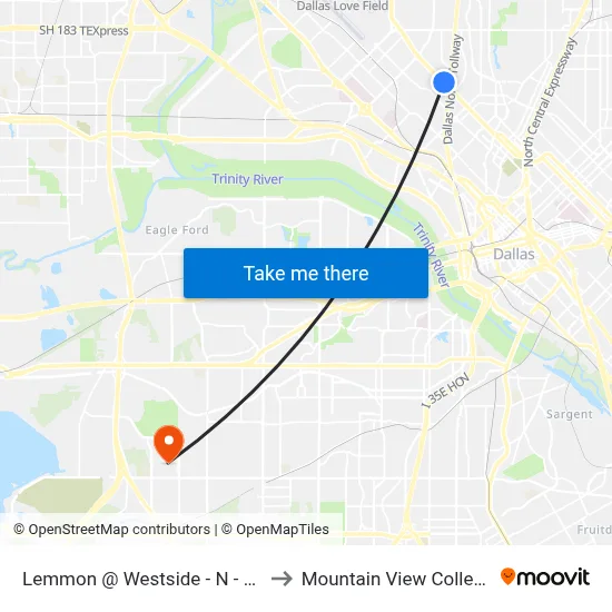 Lemmon @ Westside - N - FS to Mountain View College map
