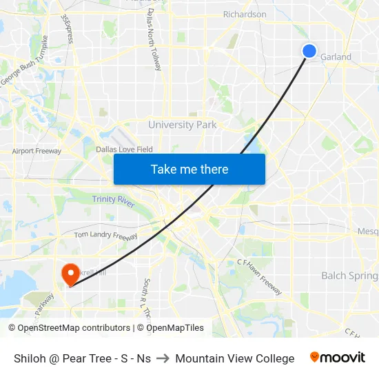 Shiloh @ Pear Tree - S - Ns to Mountain View College map
