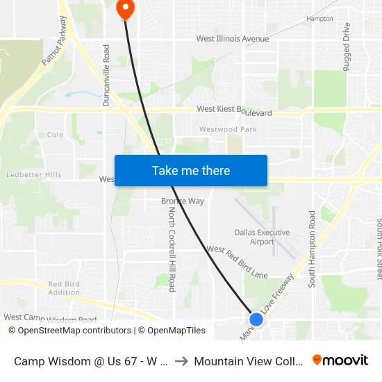 Camp Wisdom @ Us 67 - W - FS to Mountain View College map