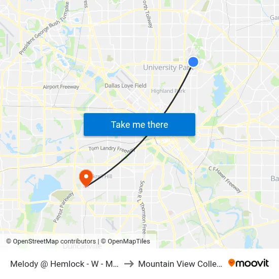 Melody @ Hemlock - W - Mb6 to Mountain View College map