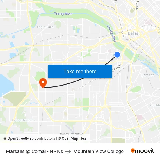 Marsalis @ Comal - N - Ns to Mountain View College map