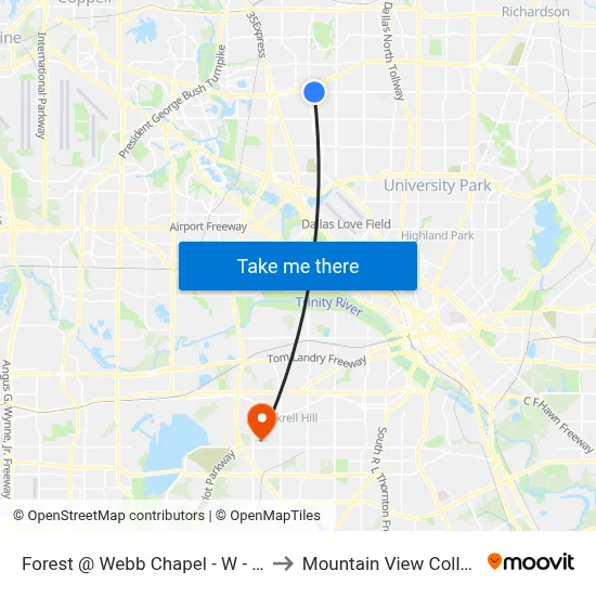 Forest @ Webb Chapel - W - MB to Mountain View College map