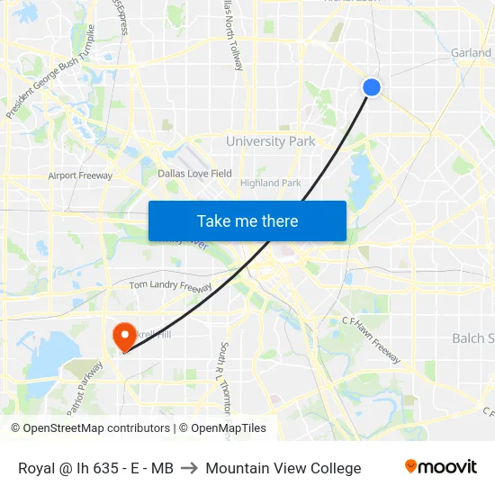 Royal @ Ih 635 - E - MB to Mountain View College map