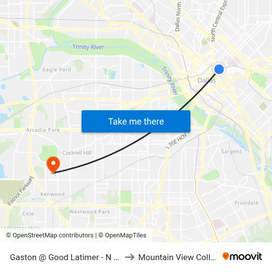 Gaston @ Good Latimer - N - Ns to Mountain View College map