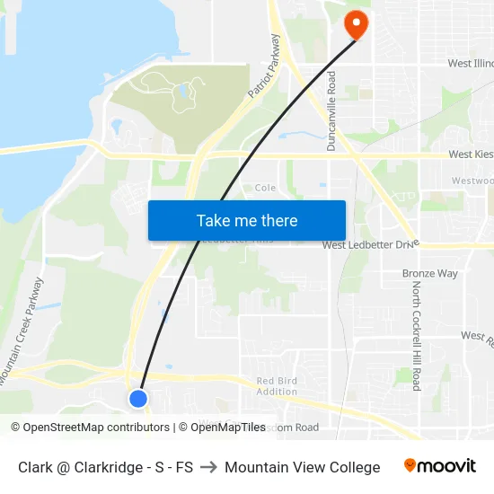 Clark @ Clarkridge - S - FS to Mountain View College map
