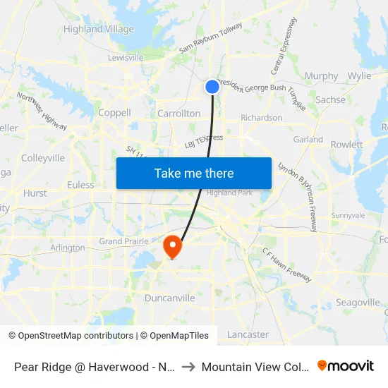 Pear Ridge @ Haverwood - N - MB to Mountain View College map