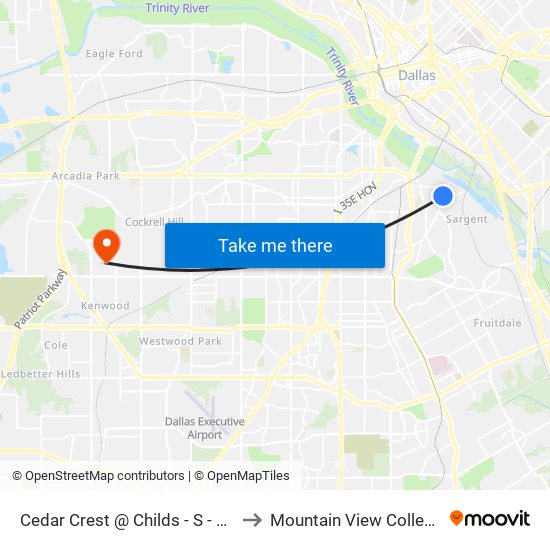 Cedar Crest @ Childs - S - Ns to Mountain View College map