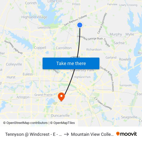 Tennyson @ Windcrest - E - Ns to Mountain View College map