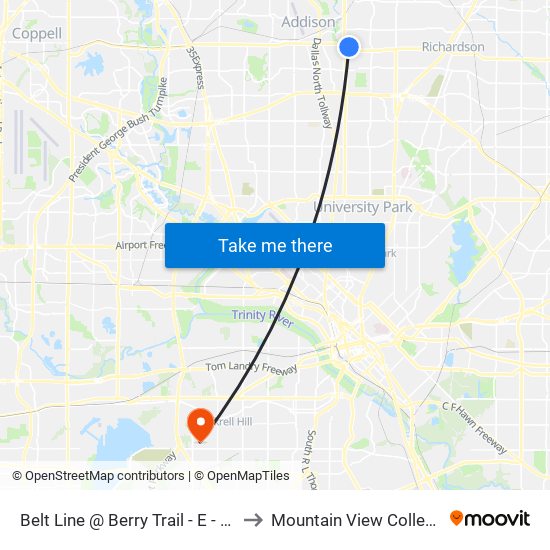 Belt Line @ Berry Trail - E - FS to Mountain View College map