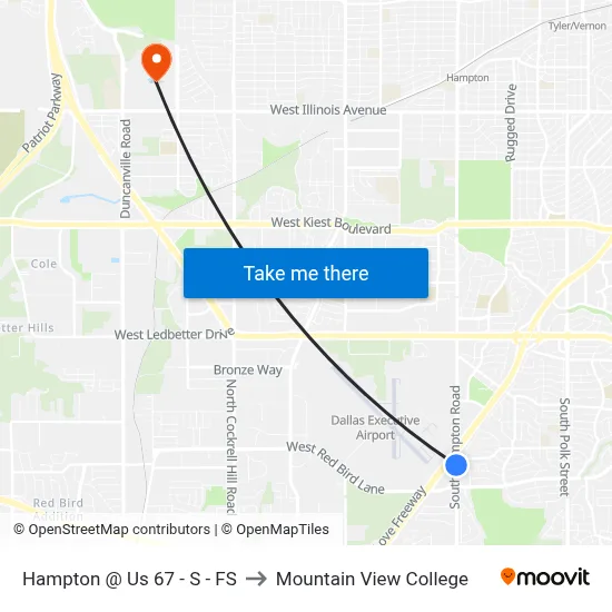 Hampton @ Us 67 - S - FS to Mountain View College map