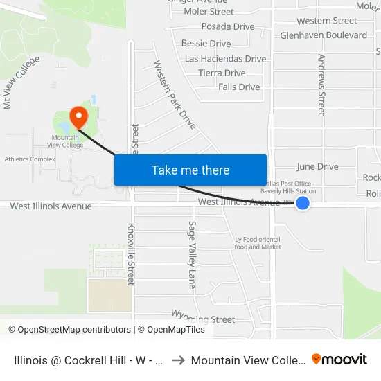 Illinois @ Cockrell Hill - W - MB to Mountain View College map