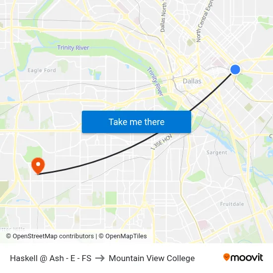 Haskell @ Ash - E - FS to Mountain View College map