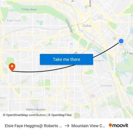 Elsie Faye Heggins@ Roberts - W - Ns to Mountain View College map