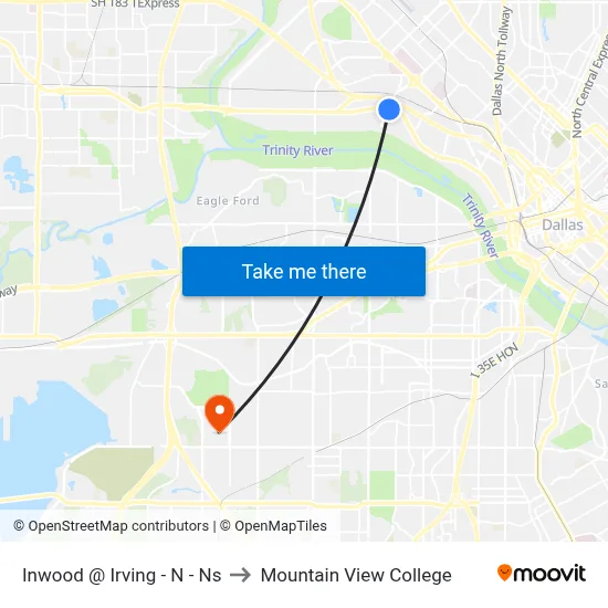 Inwood @ Irving - N - Ns to Mountain View College map