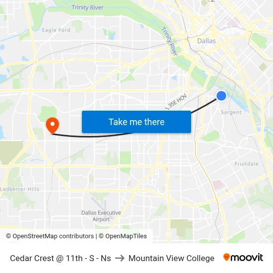 Cedar Crest @ 11th - S - Ns to Mountain View College map