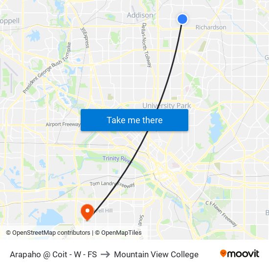 Arapaho @ Coit - W - FS to Mountain View College map