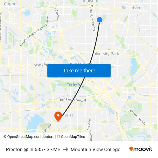 Preston @ Ih 635 - S - MB to Mountain View College map