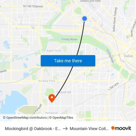 Mockingbird @ Oakbrook - E - FS to Mountain View College map