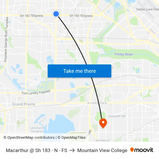 Macarthur @ Sh 183 - N - FS to Mountain View College map