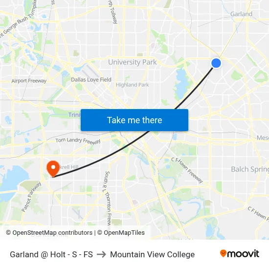Garland @ Holt - S - FS to Mountain View College map
