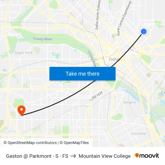 Gaston @ Parkmont - S - FS to Mountain View College map
