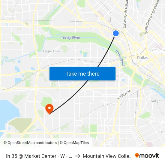 Ih 35 @ Market Center - W - Ns to Mountain View College map