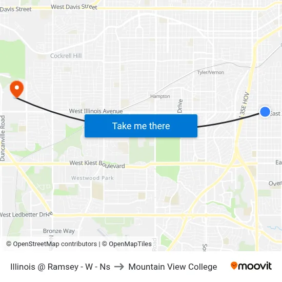 Illinois @ Ramsey - W - Ns to Mountain View College map
