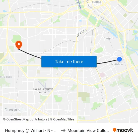 Humphrey @ Wilhurt - N - Ns to Mountain View College map