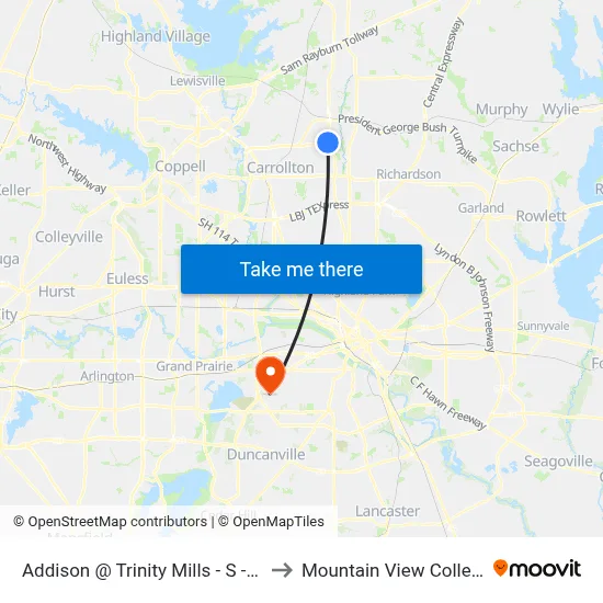 Addison @ Trinity Mills - S - FS to Mountain View College map