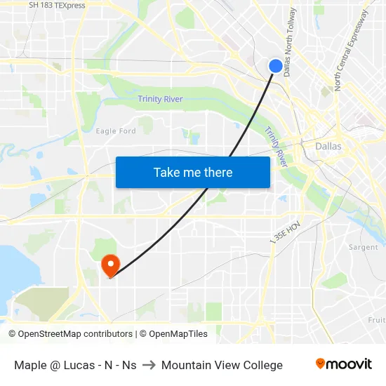 Maple @ Lucas - N - Ns to Mountain View College map