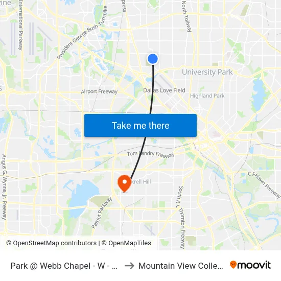 Park @ Webb Chapel - W - FS to Mountain View College map