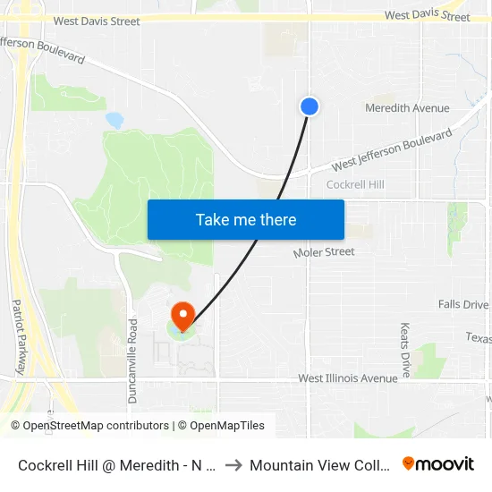 Cockrell Hill @ Meredith - N - FS to Mountain View College map