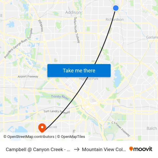 Campbell @ Canyon Creek - E - FS to Mountain View College map