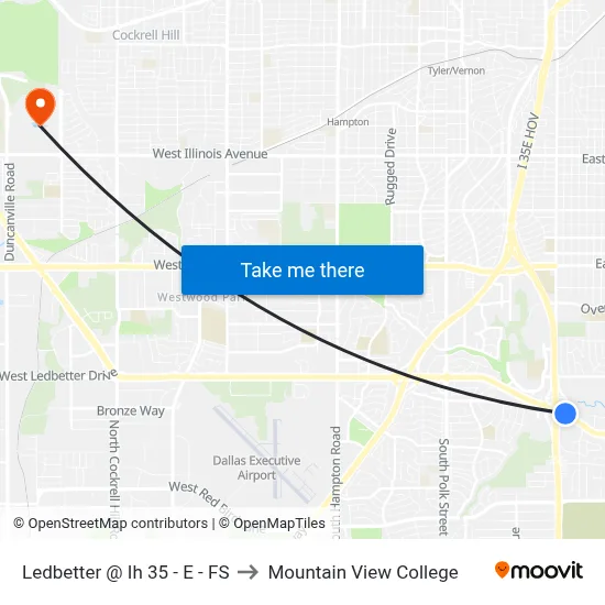 Ledbetter @ Ih 35 - E - FS to Mountain View College map
